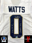 XWATTS_024 - Notre Dame White Custom Jersey Autographed By Xavier Watts