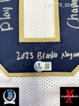 XWATTS_024 - Notre Dame White Custom Jersey Autographed By Xavier Watts