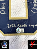 XWATTS_024 - Notre Dame White Custom Jersey Autographed By Xavier Watts