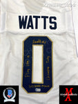 XWATTS_026 - Notre Dame White Custom Jersey Autographed By Xavier Watts