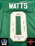 XWATTS_027 - Notre Dame Green Custom Jersey Autographed By Xavier Watts