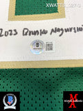 XWATTS_027 - Notre Dame Green Custom Jersey Autographed By Xavier Watts