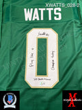 XWATTS_028 - Notre Dame Green Custom Jersey Autographed By Xavier Watts