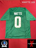 XWATTS_028 - Notre Dame Green Custom Jersey Autographed By Xavier Watts