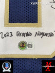 XWATTS_033 - Notre Dame Navy Blue Custom Jersey Autographed By Xavier Watts