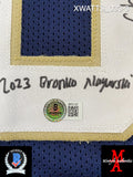 XWATTS_033 - Notre Dame Navy Blue Custom Jersey Autographed By Xavier Watts