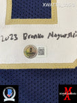 XWATTS_035 - Notre Dame Navy Blue Custom Jersey Autographed By Xavier Watts