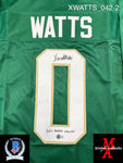 XWATTS_042 - Notre Dame Green Custom Jersey Autographed By Xavier Watts