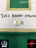 XWATTS_042 - Notre Dame Green Custom Jersey Autographed By Xavier Watts