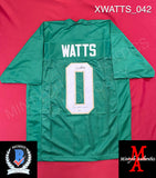 XWATTS_042 - Notre Dame Green Custom Jersey Autographed By Xavier Watts