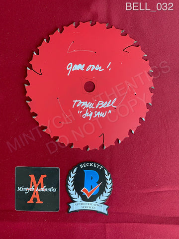 BELL_032 - Real 7" Red Steel Saw Blade Autographed By Tobin Bell