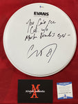 COREY_008 - White 12" Drumhead Autographed By Corey Taylor
