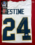 Audric Estime Signed Jersey Inscribed Go Irish! (Beckett)