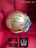 ESTIME_021 - Notre Dame Ridell Mini Helmet Autographed By Audric Estime