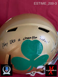 ESTIME_200 - Notre Dame Riddell SPEED Replica Full Size Helmet Autographed By Audric Estime