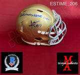 ESTIME_206 - Notre Dame Riddell SPEED Mini Helmet Autographed By Audric Estime