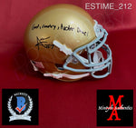 ESTIME_212 - Notre Dame Shutt Mini Helmet Autographed By Audric Estime