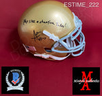 ESTIME_222 - Notre Dame Shutt Mini Helmet Autographed By Audric Estime