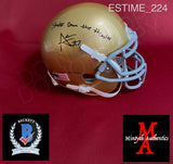 ESTIME_224 - Notre Dame Shutt Mini Helmet Autographed By Audric Estime