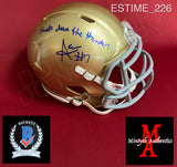 ESTIME_226 - Notre Dame Riddell SPEED Mini Helmet Autographed By Audric Estime