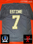 ESTIME_238 - Notre Dame Fighting Irish CUSTOM Blue Jersey Autographed By Audric Estime