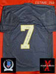 ESTIME_253 - Notre Dame Fighting Irish CUSTOM Blue Jersey Autographed By Audric Estime