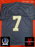 ESTIME_253 - Notre Dame Fighting Irish CUSTOM Blue Jersey Autographed By Audric Estime