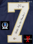 ESTIME_256 - Notre Dame Fighting Irish CUSTOM Blue Jersey Autographed By Audric Estime