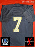 ESTIME_256 - Notre Dame Fighting Irish CUSTOM Blue Jersey Autographed By Audric Estime