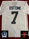 ESTIME_292 - Notre Dame Fighting Irish CUSTOM White Jersey Autographed By Audric Estime