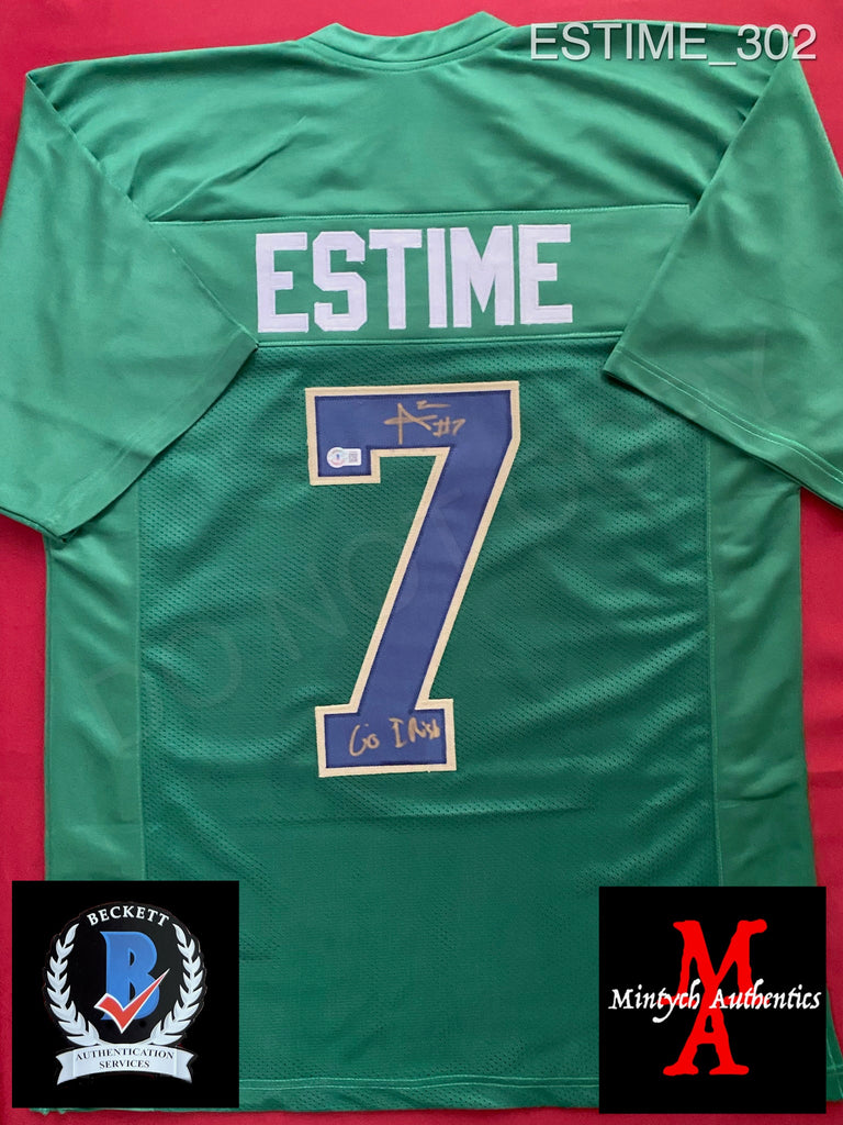 Audric Estime Signed Jersey Inscribed Go Irish! (Beckett)