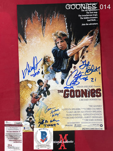 GOONIES_014 - 11x17 Photo Autographed By Corey Feldman, Sean Astin, Jonathan Ke Quan & Jeff Cohen