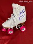GRAHAM_003 - Full Size White Roller Skate Autographed By Heather Graham