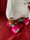 GRAHAM_004 - Full Size White Roller Skate Autographed By Heather Graham