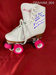 GRAHAM_004 - Full Size White Roller Skate Autographed By Heather Graham