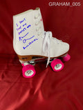 GRAHAM_005 - Full Size White Roller Skate Autographed By Heather Graham