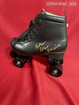 GRAHAM_008 - Full Size Black Roller Skate Autographed By Heather Graham