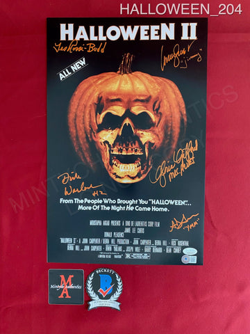 HALLOWEEN_204 - 11x17 Photo Autographed By Dick Warlock, Adam Funn, Gloria Gifford, Lance Guest & Theo Rossi