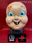 HAPPYDD_016 - Happy Death Day Trick Or Treat Studios Mask Autographed By Jessica Rothe & Rob Mello