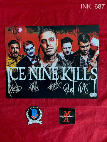 INK_687 - 11x14 Photo Autographed By Ice Nine Kills members Spencer Charnas, Dan Sugarman, Joe Occhiuti, Ricky Armellino & Patrick Galante