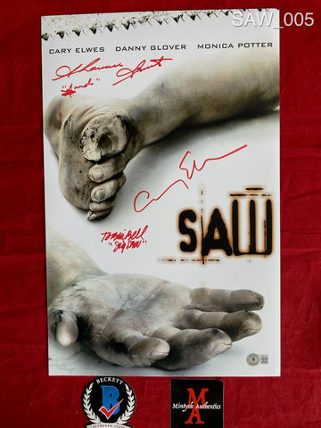 SAW_005 - 11x17 Photo Autographed By Tobin Bell, Shawnee Smith & Cary Elwes