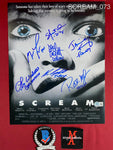 SCREAM_073 - 11x14 Photo Autographed By (7) Neve Campbell, Matthew Lillard, Skeet Ulrich, Jamie Kennedy, Rose McGowan, David Arquette & Lee Waddell