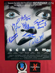 SCREAM_074 - 11x14 Photo Autographed By (7) Neve Campbell, Matthew Lillard, Skeet Ulrich, Jamie Kennedy, Rose McGowan, David Arquette & Lee Waddell