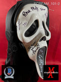 SCREAM_101 - Ghostface (Fun World) Mask Autographed By (7) Neve Campbell, Matthew Lillard, Skeet Ulrich, Jamie Kennedy, Rose McGowan, David Arquette & Lee Waddell