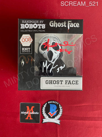 SCREAM_521 - Ghost Face 008 Knit Series Handmade By Robots Vinyl Figure Autographed By Matthew Lillard & Skeet Ulrich