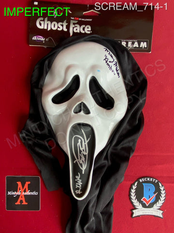 SCREAM_714 - Ghost Face Fun World Mask (IMPERFECT) Autographed By Mikey Madison & Jack Quiad