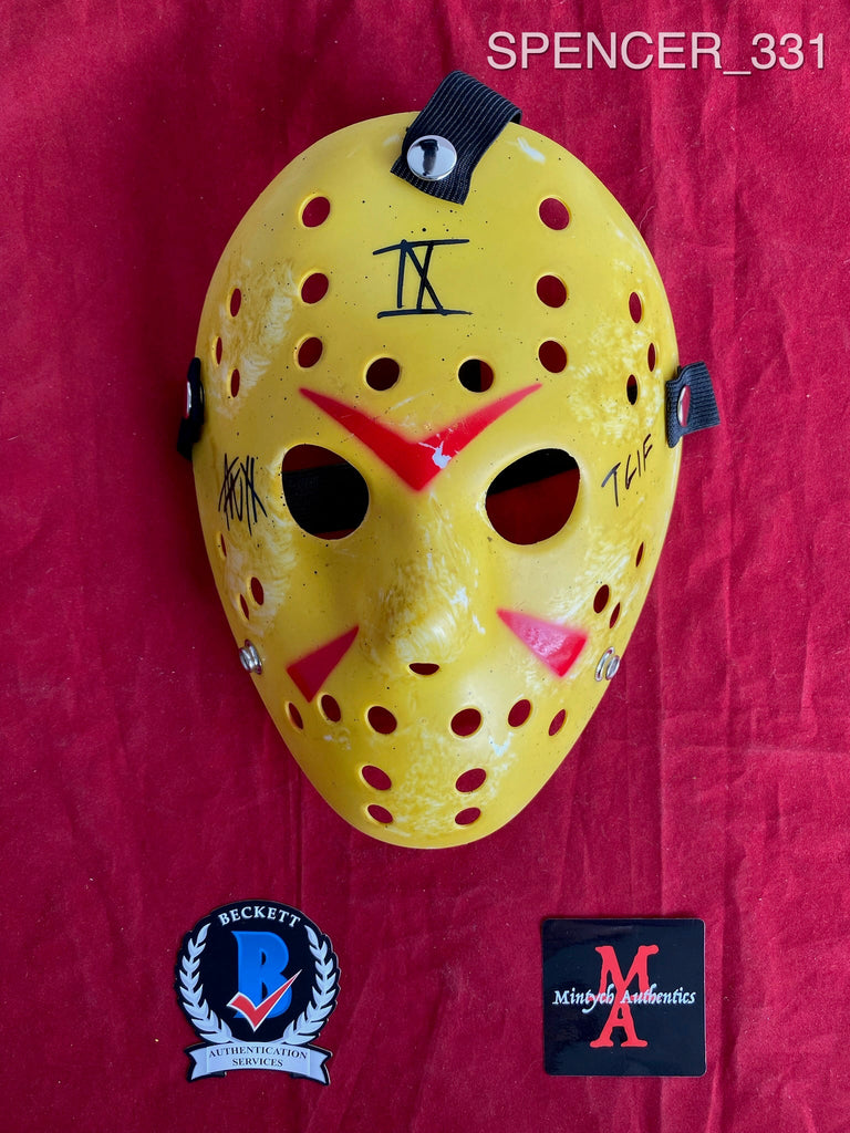 SPENCER_331 - Jason Voorhees Mask Autographed By Spencer Charnas ...