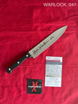 WARLOCK_047 - Real 8" Blade Butchers Knife Autographed By Dick Warlock